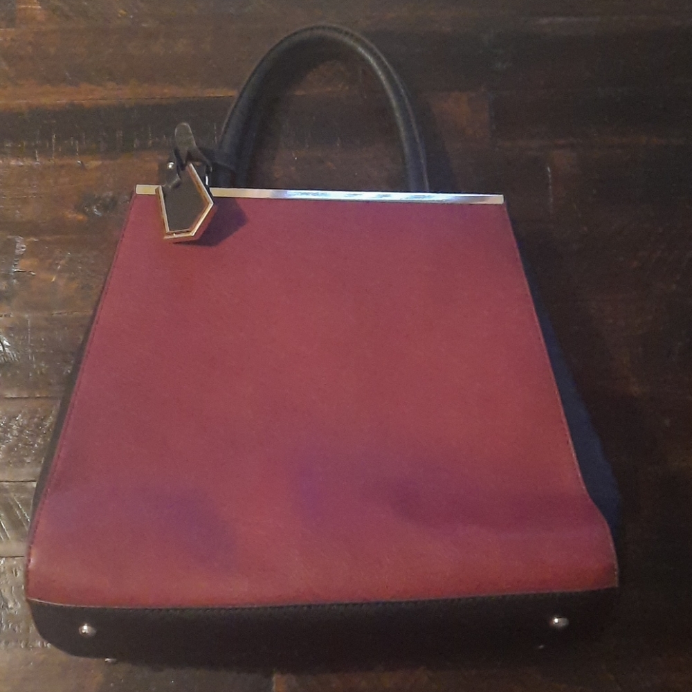 Red and black handbag